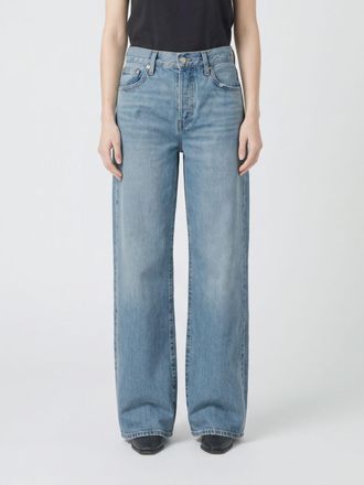 Frame Denim The Gray Mid-Rise Wide Leg Jeans in Cotton Denim