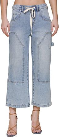 Avec Les Filles Drawstring Crop Jeans in Badlands Wash at Nordstrom, Size 24