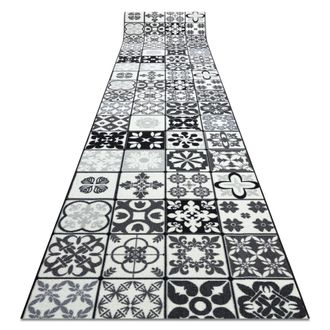 RugsX RugsX Anti-Slip Azulejo Runner in Grey | Size: 110 cm x 440 cm