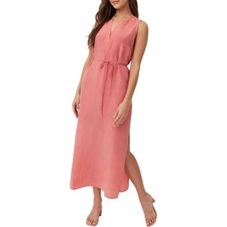 Bella Dahl Womens Sleeveless Belted Maxi Dress In Safi Coral