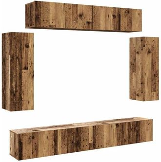 vidaXL Vidaxl - 6 Piece tv Cabinet Set Wall-mounted Old Wood Engineered Wood