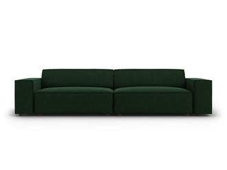 MICADONI Sof&aacute; 4 plazas de terciopelo verde botella