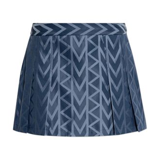 Michael Kors Short Skirts, female, Blue, Size: XS Mk2000 Logo Pleated Mini Skirt