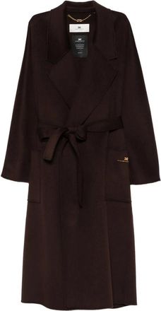Elisabetta Franchi Belted Logo-plaque Coat