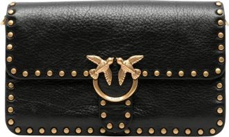 Pinko Love One M Crossbody - Dames - Schoudertassen - Zwart - ONE Size - Leer - Tassen