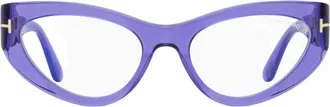 Tom Ford TF6134B Cat-Eye Blue Block Eyeglasses - Purple