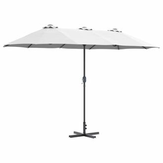 Berkfield Home Garden Parasol Sand 380 x 196 x 235 cm Powder-coated steel in Light Sand