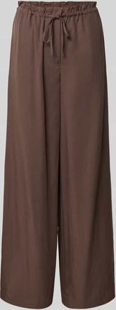 Mango Stoffhose mit weitem Bein und Tunnelzug in Dunkelbraun, Größe XL