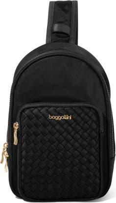 Baggallini Waverly Woven Sling in Black Woven Twill at Nordstrom