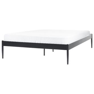 Beliani Beliani - Cama Con Somier De Metal Negro 140 X 200 Cm Listones Industrial Vaurs