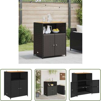 vidaXL Armadietto giardino - Armadietto Nero 70 x 50 x 87 cm Poliestere e Rattan Roly