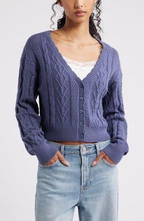 BP. Mixed Stitch Cardigan in Blue Shadow at Nordstrom Rack, Size Large