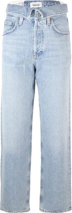 A Gold E Klassieke Straight Jeans van Geregenereerd Katoen - Dames - Regular Fit Jeans - Blauw - W29 - Katoen - Jeans