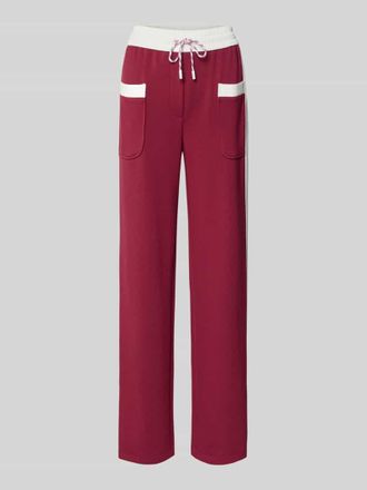 Marc Cain Straight Fit Sweatpants mit aufgesetzten Taschen in Kirsche, Gr&ouml;&szlig;e 34
