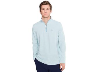 Tommy Bahama Costa Wave Half Zip Mens Sweatshirt Starlight Blue : 3XL, Nylon/Polyester/Spandex