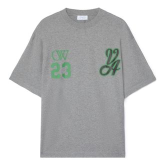 Off-white 23 Varsity Skate Short-Sleeve Tee Melange Grey OMAA120S24JER0110655