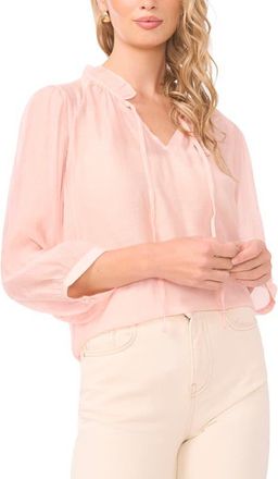 Vince Camuto Split Neck Balloon Sleeve Peasant Top in Rosehip at Nordstrom, Size X-Small