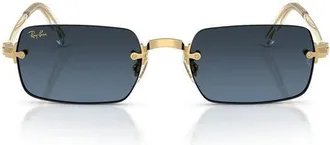 Ray-Ban 0RB3928 Square-Frame Metal Sunglasses - Gold