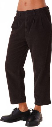 PRAIRIE UNDERGROUND Double Pleat Corduroy Pant In Brown Out
