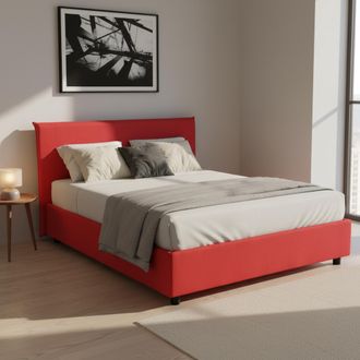 Talamo Italia Dmora - Cama Matrimonial Dalfons, Cama Contenedor Con Revestimiento De Tela, 100% Made In Italy, Apertura Frontal, Adecuado Para Colch&oacute;n Cm 140x200, R
