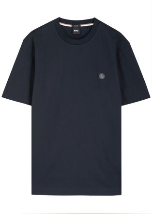 BOSS Boss Logo-appliqu&eacute; Cotton T-shirt - Dark Blue - S