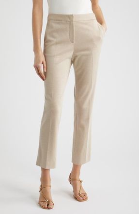 BOSS Tapria Crop Straight Leg Pants in Beige at Nordstrom, Size 12