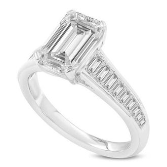 LuvMyJewelry Eris 14K Gold Emerald Lab Grown Diamond Engagement Ring - 3.22 Ct in 14K White Gold at Nordstrom, Size 7