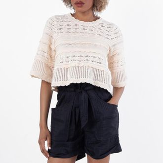 Isabel Marant Azelia Openwork Knit Sweater, Brand Size 34 ( US Size 2 )