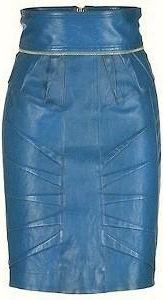Matthew Williamson Butter-soft leather skirt in turquoise colour Size S