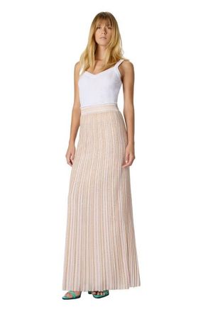 Missoni Long Skirt With Lam&eacute; Stripes in White at Nordstrom, Size 44 It