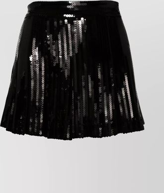 Parosh sequin embellished knife-pleat mini skirt