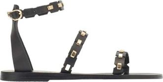 Ancient Greek Sandals Zwarte Coco Sandalen met Uniek Ontwerp - Dames - Sandalen - Zwart - 39 EU - Schoenen