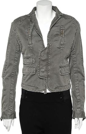 Dsquared2 Vintage Khaki Cotton Distressed Utility Jacket