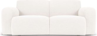 MICADONI Sofá 2 plazas de tejido bouclé blanco