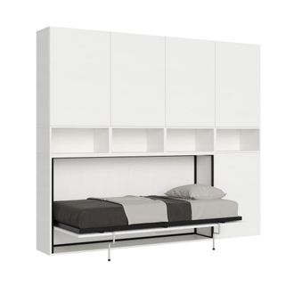 Itamoby Cama individual kando color fresno blanco composici&oacute;n c con colch&oacute;n