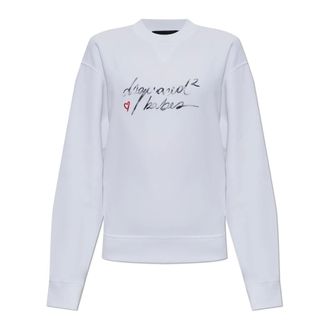 Dsquared2 Sweatshirts, female, White, Size: M Printed Sweatshirt
