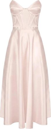 Elisabetta Franchi Jurk van gazar stof - Dames - Feestkleedjes - Roze - XS - Tule - Kleedjes