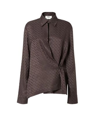 Fendi Silk Shirt With Ff Motif-Donna