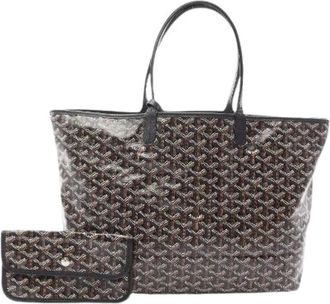 Goyard Pre-owned Saint Louis PM Coated Canvas Tote Bag - Dames - Vintage Shopper - Bruin - ONE Size - Leer - Vintage