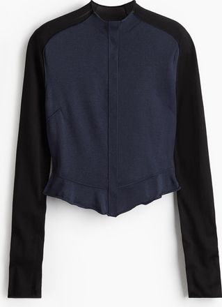 H&M Cardigan mit Peplum - Schwarz