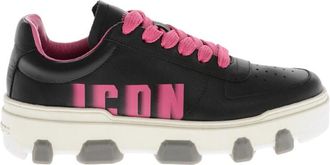 Dsquared2 Black Leather Low-Top Sneakers