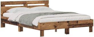 vidaXL Estructura De Cama Con Cabecera Madera Vieja 120 X 200 Cm Vidaxl