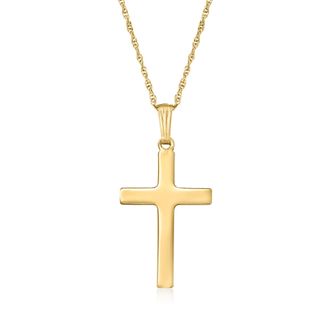 Ross-Simons 14kt Yellow Gold Cross Pendant Necklace