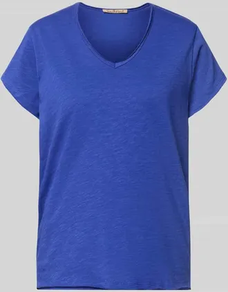 Smith & Soul T-Shirt mit Rollsaum und V-Ausschnitt in Royal, Gr&ouml;&szlig;e XXL