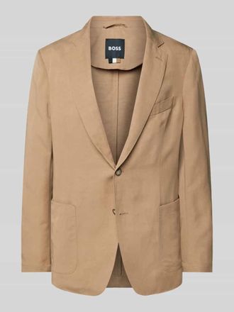 HUGO BOSS Taillierter Sakko in Melange-Optik aus Lyocell-Mix mit Leinen-Anteil Modell Hanry in Beige, Gr&ouml;&szlig;e 26