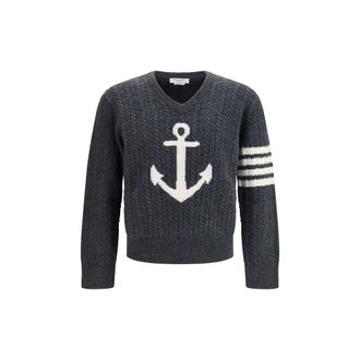 Thom Browne Gray Wool Oves Aries Mens Sweatshirt