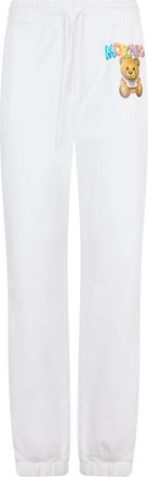 Moschino Rechte katoenen broek - Dames - Sweatpants - Wit - S - Katoen - Broeken