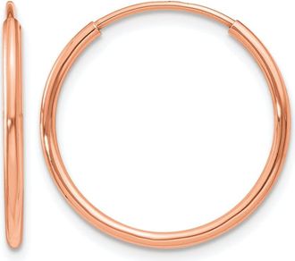 Diamond2Deal 14k Gold 1.20mm Round Shape Endless Hoop Earrings