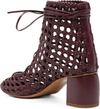 Forte_Forte Woven Leather Ankle Boot - Burgundy