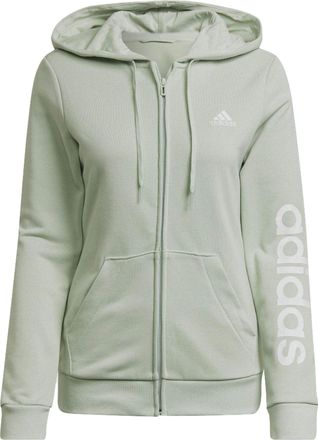 adidas (WMNS) adidas Logo Full-Zip Hoodie Linen Green HK9662